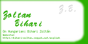 zoltan bihari business card